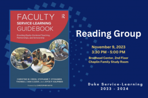 Faculty reading group poster for Nov 9 event